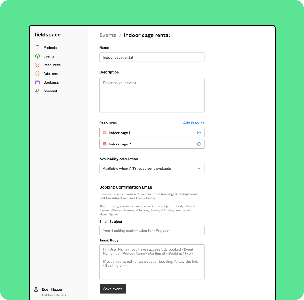 Easy scheduling interface